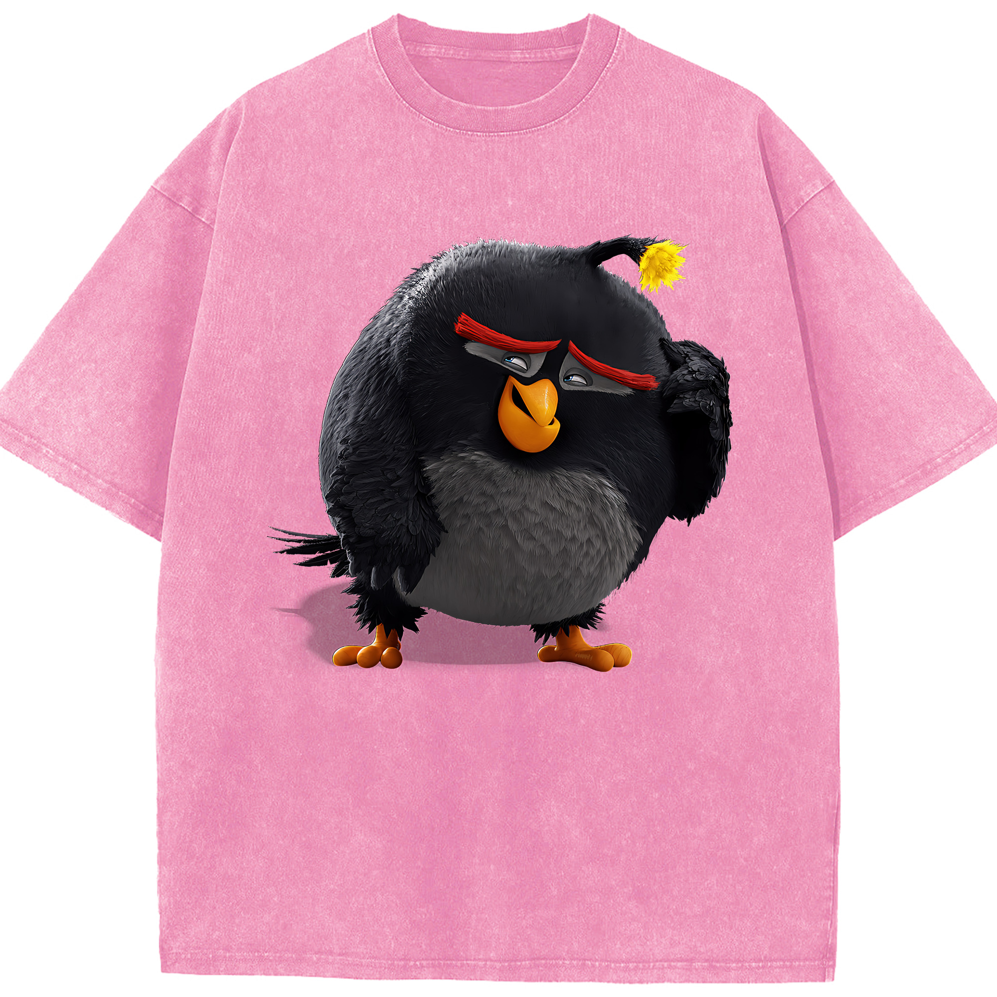 （画像用） Angry Birds アングリーバード 綿100% ヴィンテージ風 半袖Tシャツ（フロントプリント）